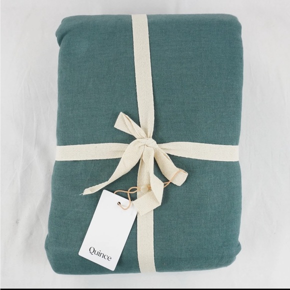 NWT Quince European Linen Duvet Cover Full/Queen - Ocean - Picture 2 of 9